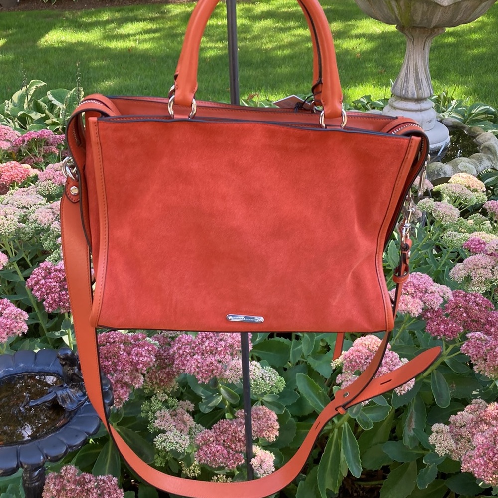 Rebecca Minkoff NWT Bedford Zip Satchel done in Rust suede.